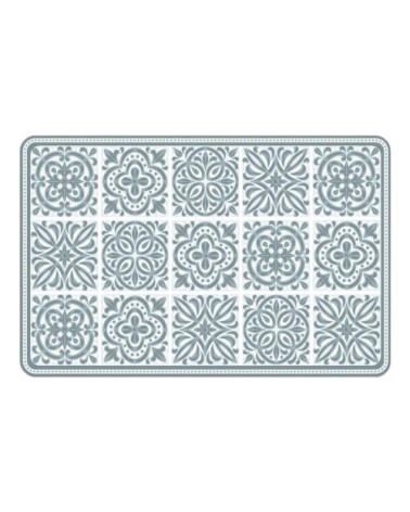 Set de table carreaux de ciment blanc et bleu 43x28cm