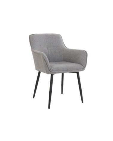Chaise de salle à manger tissus et métal gris
