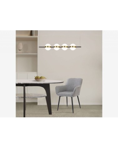 Chaise de salle à manger tissus et métal gris