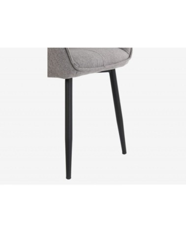 Chaise de salle à manger tissus et métal gris