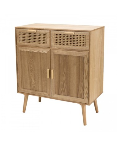 Buffet en pin couleur naturelle 2 tiroirs 2 portes cannage