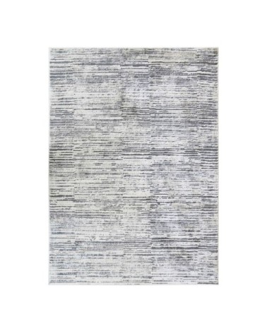 Tapis extra-doux motif lignes gris crème 120x170