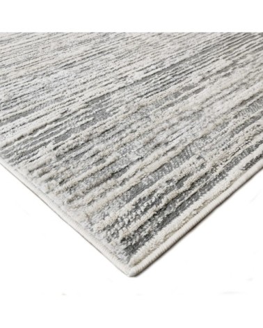 Tapis extra-doux motif lignes gris crème 120x170