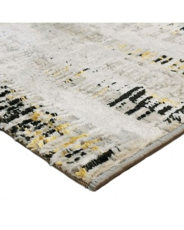 Tapis graphique stries gris or 160x230