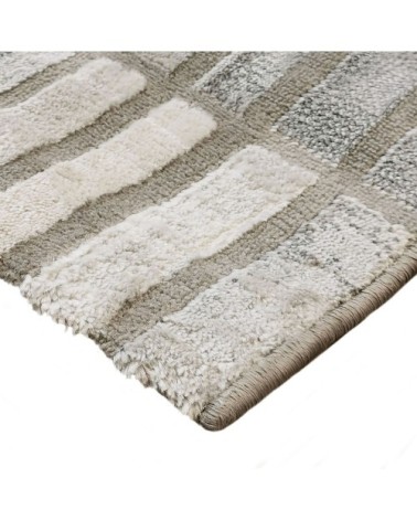 Tapis graphique minis rectangles gris or 160x230