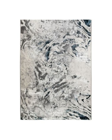 Tapis graphique effet fluide gris bleu 160x230