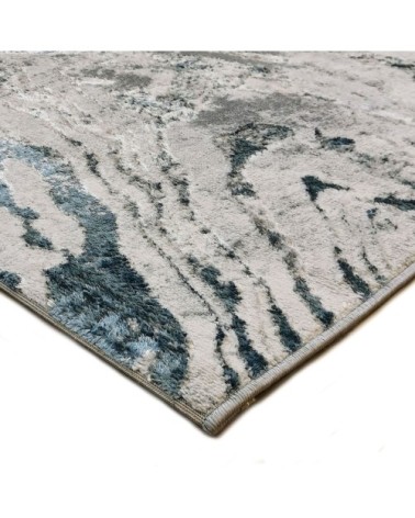 Tapis graphique effet fluide gris bleu 160x230