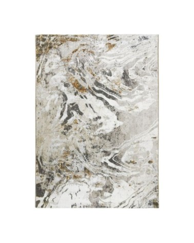 Tapis graphique effet fluide gris or 160x230