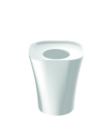 Corbeille à papier plastique blanc 24x28x24cm