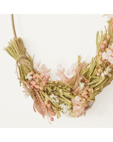 Couronne fleurs séchées naturelles 35cm