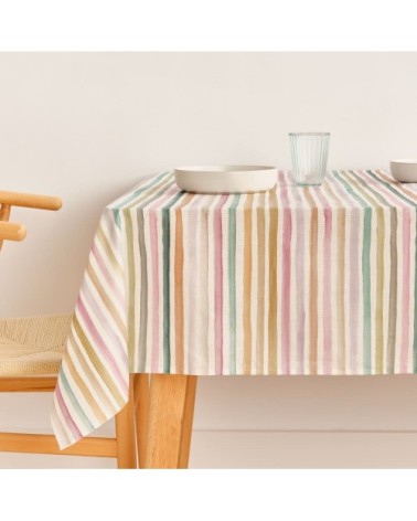 Nappe anti-taches en coton multicolore 250x155 cm