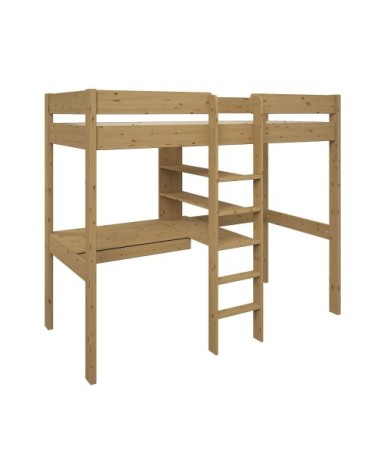 Lit mezzanine avec 1 bureau 90x200 cm miel