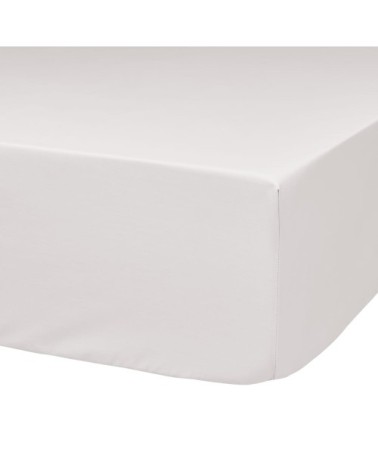 Drap housse bonnet 40 cm en percale bio blanc 160 x 200 cm