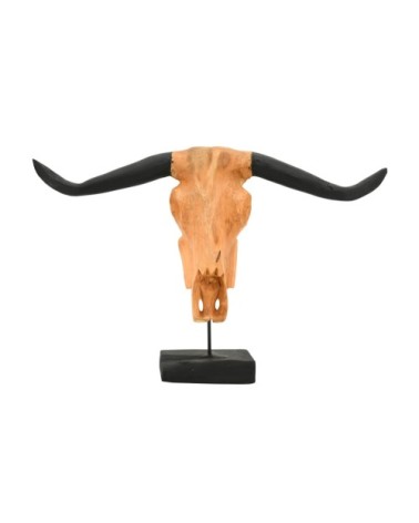 Tête de buffle en teck