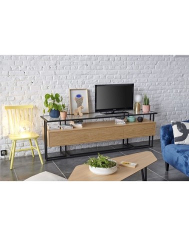 Meuble TV en bois et métal RAYNART