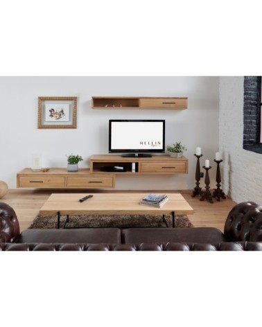 Élément suspendu en chêne massif 2 tiroirs