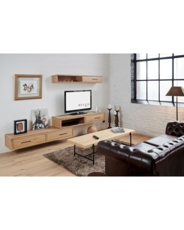 Élément suspendu en chêne massif 2 tiroirs