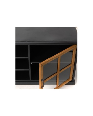 Meuble TV en métal et verre de style industriel