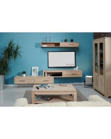 Élément suspendu en chêne massif 2 tiroirs