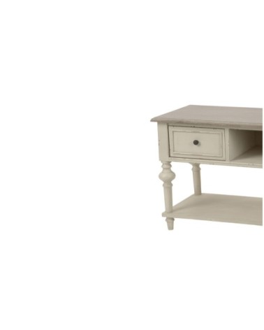 Meuble TV bas en bois 2 tiroirs 1 niche et 1 tablette