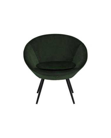 Fauteuil lounge en velours et métal