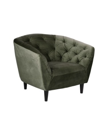 Fauteuil en velours capitonné