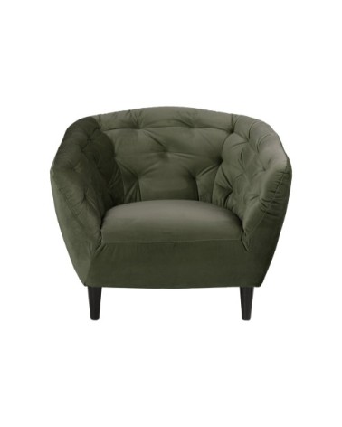 Fauteuil en velours capitonné