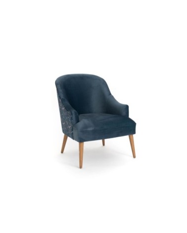 Fauteuil en velours fleuri