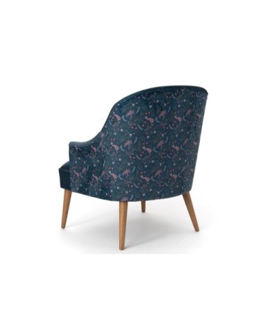 Fauteuil en velours fleuri