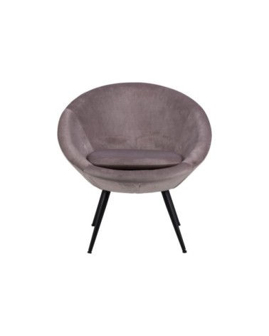 Fauteuil lounge en velours et métal