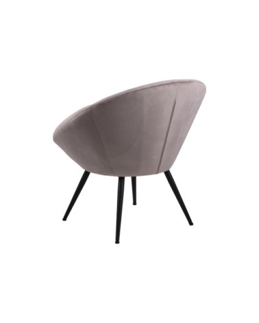 Fauteuil lounge en velours et métal