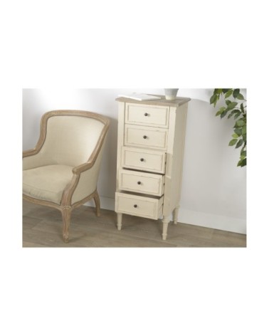 Chiffonnier baroque en bois 5 tiroirs
