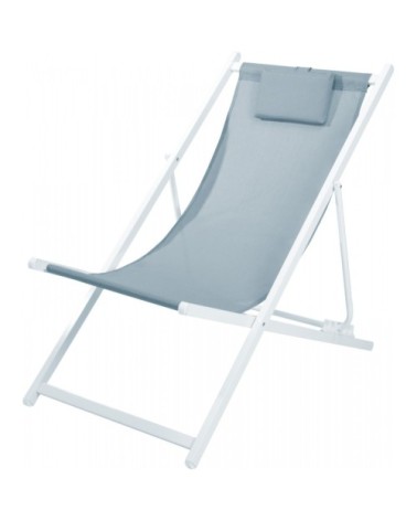 Chaise longue pliante chilienne blanc et bleu 91x61x101cm