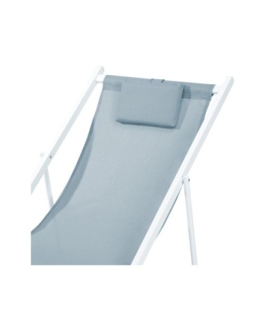 Chaise longue pliante chilienne blanc et bleu 91x61x101cm