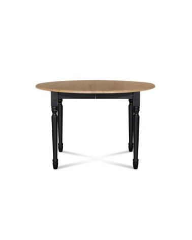 Table extensible ronde bois D105 cm + 1 allonge et Pieds tournés