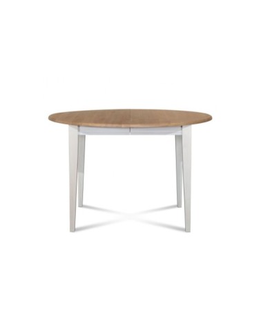 Table ronde extensible bois D105 cm avec 1 allonge et pieds fuseau