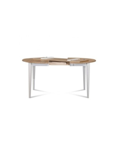 Table ronde extensible bois D105 cm avec 1 allonge et pieds fuseau