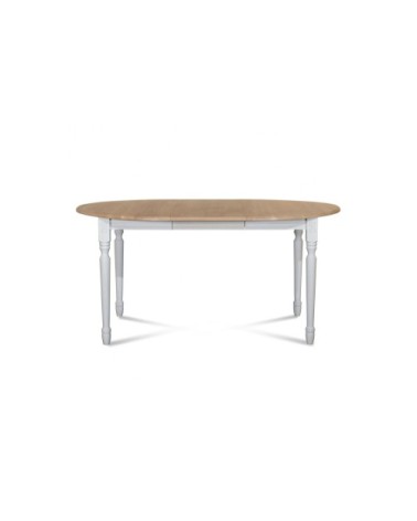 Table extensible ronde bois D115 cm avec 1 allonge et Pieds tournés