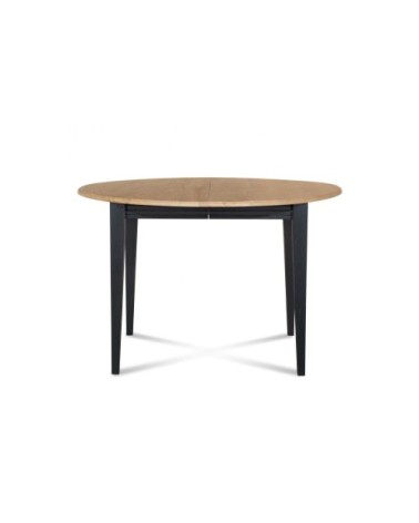 Table ronde extensible bois D105 cm avec 1 allonge et pieds fuseau