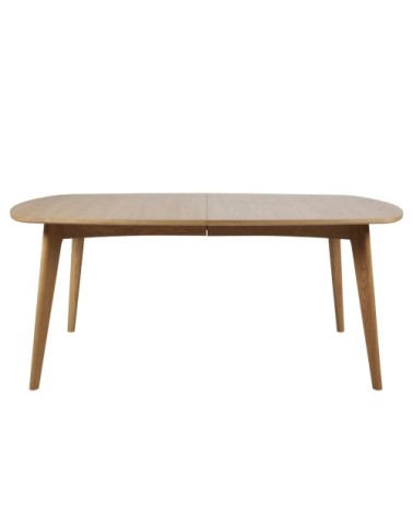 Table à manger ovale en bois avec 2 allonges L180/270