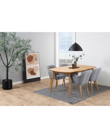 Table à manger ovale en bois avec 2 allonges L180/270