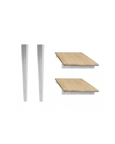 Table ronde 6 pieds fuseau 115 cm + 3 rallonges bois