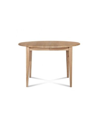 Table ronde extensible bois D105 cm avec 1 allonge et pieds fuseau