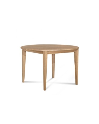 Table ronde extensible bois D105 cm avec 1 allonge et pieds fuseau