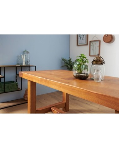 Table de ferme campagnarde bois chêne massif L180