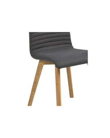 Chaises tissu et bois chêne (lot de 2)