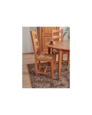 Chaises en bois assise paille (lot de 2)