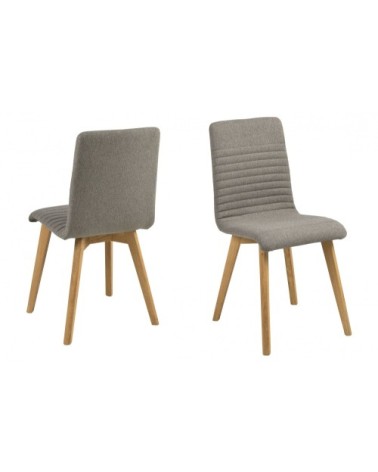 Chaises tissu et bois chêne (lot de 2)