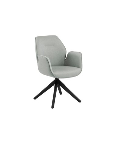 Fauteuil de salle à manger tissu et bois noir