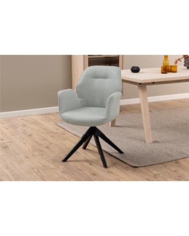 Fauteuil de salle à manger tissu et bois noir